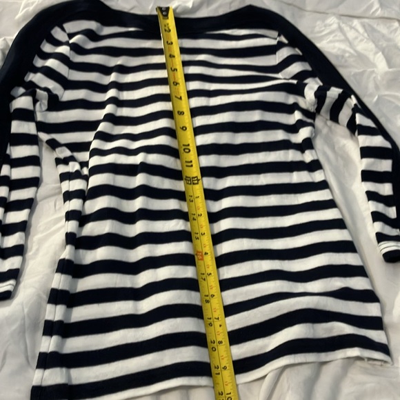 Chaps XS Navy/White Striped 3/4 Length Sleeve NWOT - Picture 4 of 6